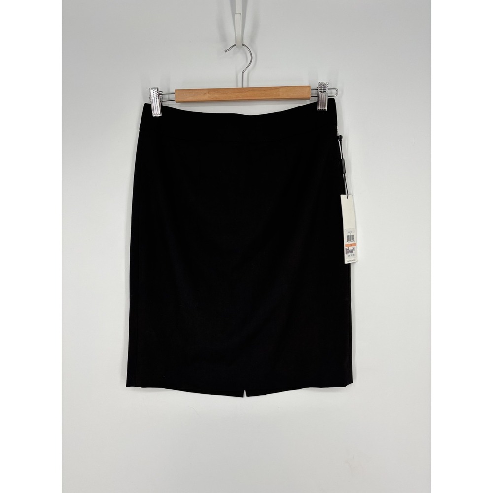 Calvin Klein Skirt Womens Petite 2P Black Pencil Straight Office New